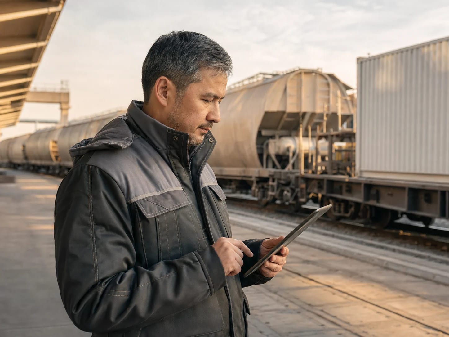 Специалист ATOM Logistics планирует отправку на железнодорожном терминале